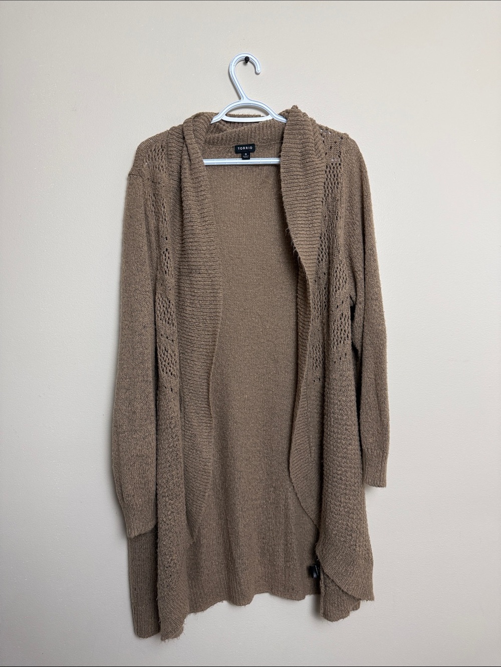 torrid Cozy Open-Front Hooded Cardigan - Brown size 3